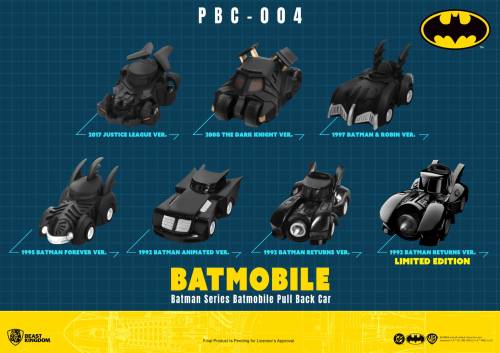 DC - Batman seria Batmobile Pull Back Car - Zestaw 6 figurek Blind Box 5cm