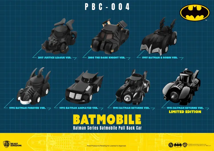 DC - Batman seria Batmobile Pull Back Car - Zestaw 6 figurek Blind Box 5cm