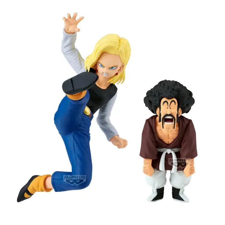 DRAGON BALL Z - Android 18 i Mr Satan - figurki do dopasowania 11 i 8 cm