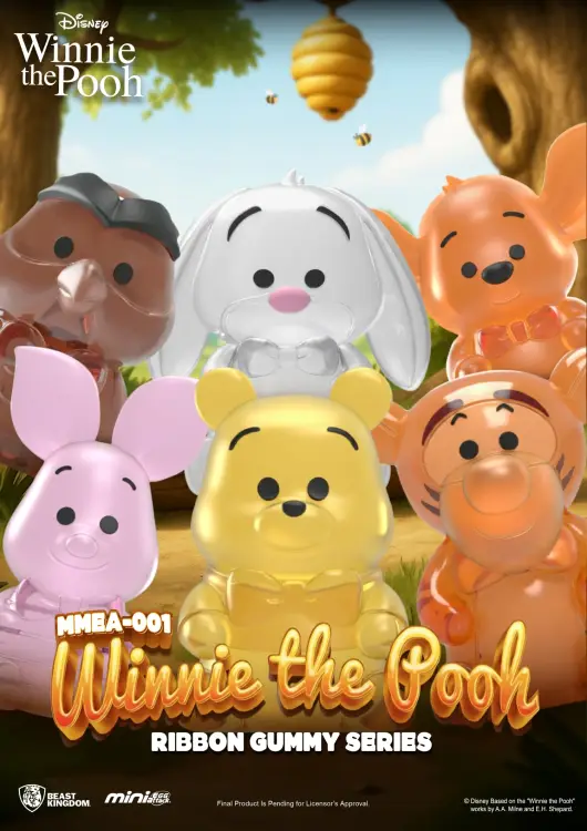 WINNIE THE POOH - Ribbon Gummy Series - Zestaw 24 figurek Blind Box 3,5 cm