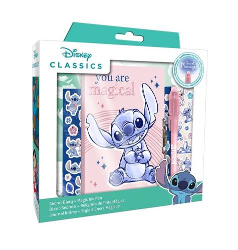 STITCH - sekretny pamiętnik + magiczny długopis + naklejki