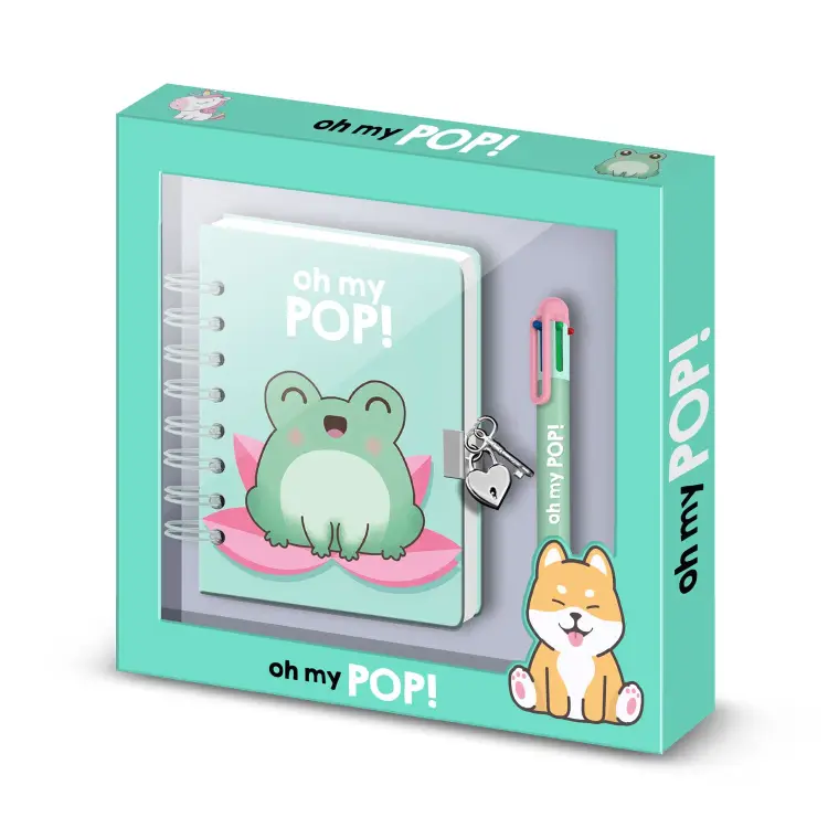 OH MY POP - Froggy - Pudełko upominkowe - Pamiętnik + długopis