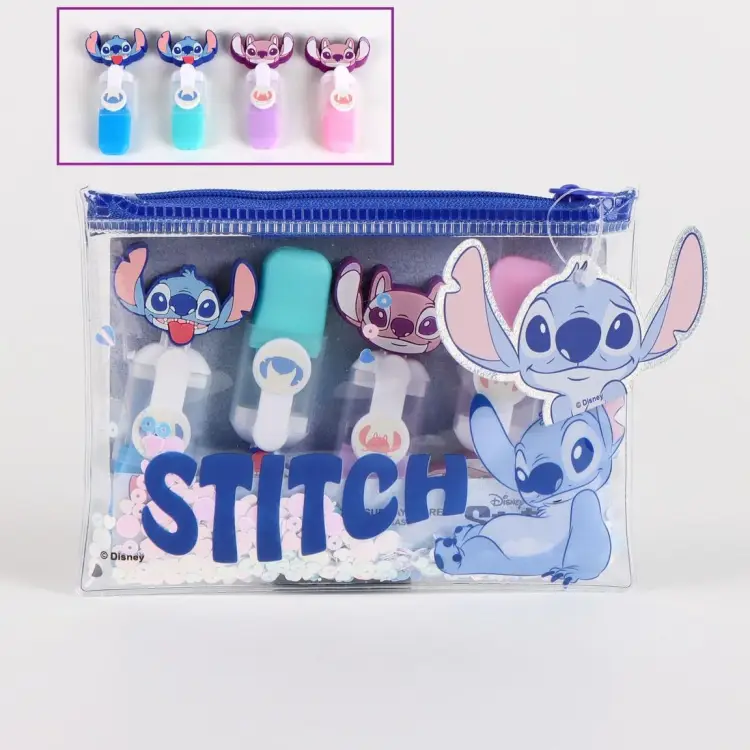 STITCH & ANGEL - Zestaw 4 mini zakreślaczy "głowa"