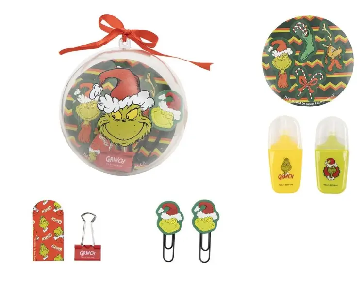 GRINCH - bombka świąteczna - pudełko na artykuły papiernicze - 7 szt.