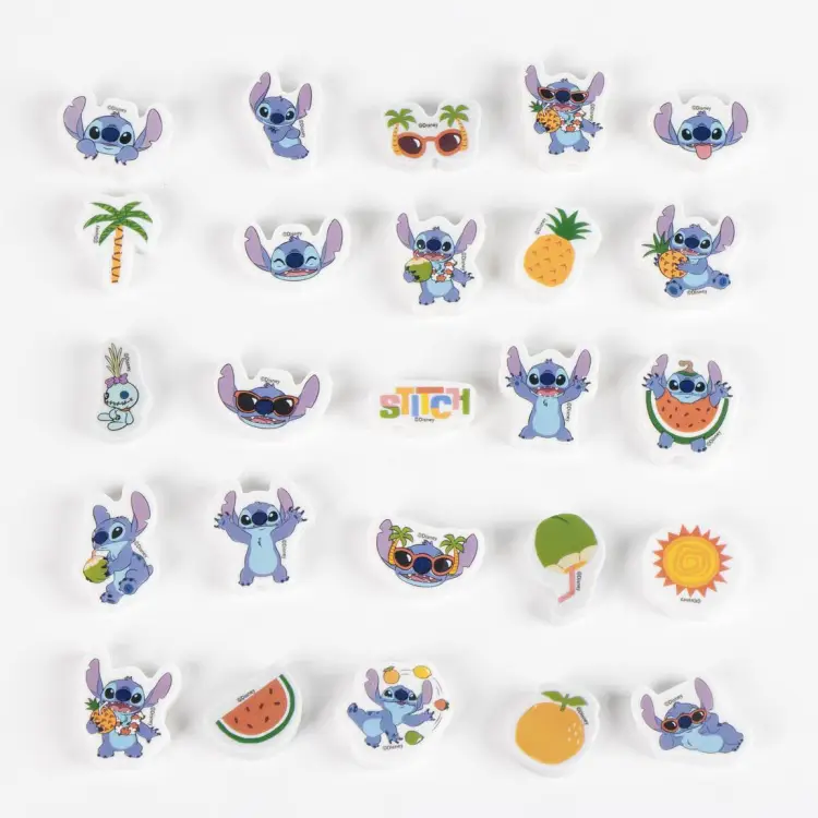 STITCH - Summer - zestaw 25 gumek do ścierania