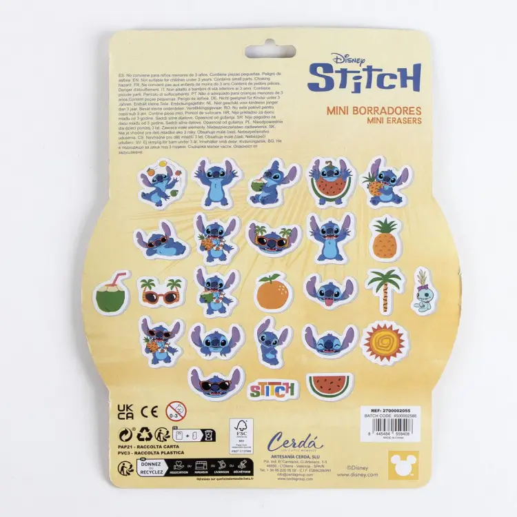 STITCH - Summer - zestaw 25 gumek do ścierania