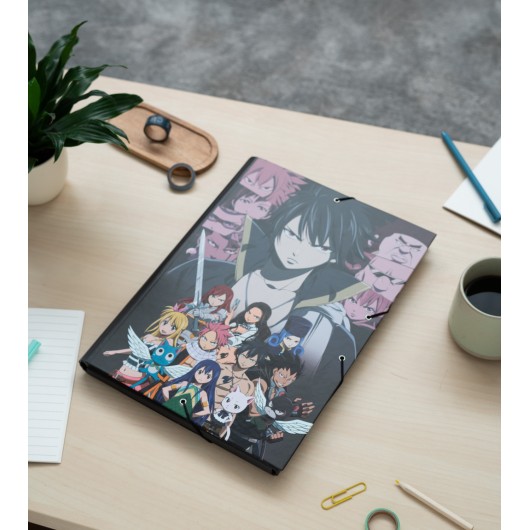 FAIRY TAIL - Segregator A4 Premium z klapkami i gumką