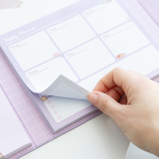 PUSHEEN - Planer tygodniowy + notes blokowy