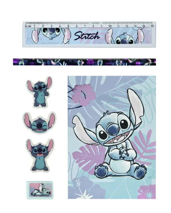STITCH - Akwarela - Zestaw papeterii - 7szt.
