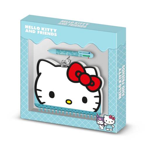 HELLO KITTY - Głowa - Pudełko upominkowe - Pamiętnik + Długopis