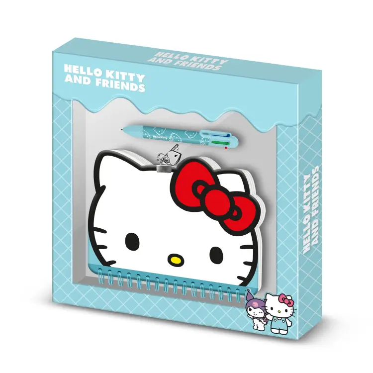 HELLO KITTY - Głowa - Pudełko upominkowe - Pamiętnik + Długopis