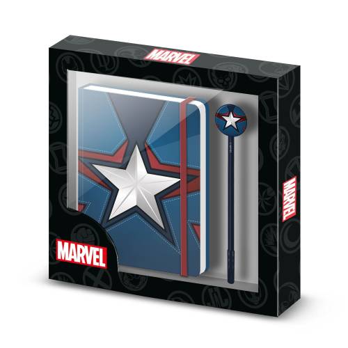 CAPTAIN AMERICA - Pudełko upominkowe - notatnik A5 + długopis