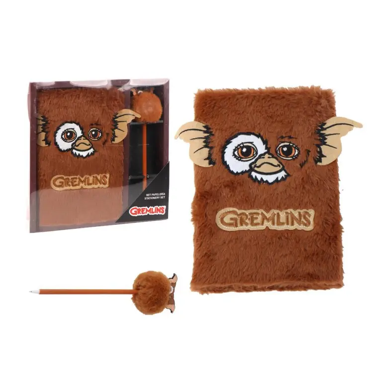 GREMLINS - Zestaw papeterii - notatnik A5 + długopis z pomponem