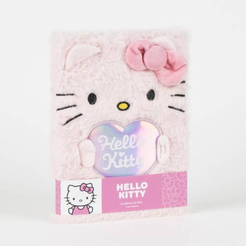 HELLO KITTY - Glitter - Notatnik futrzany Premium - Rozmiar A5