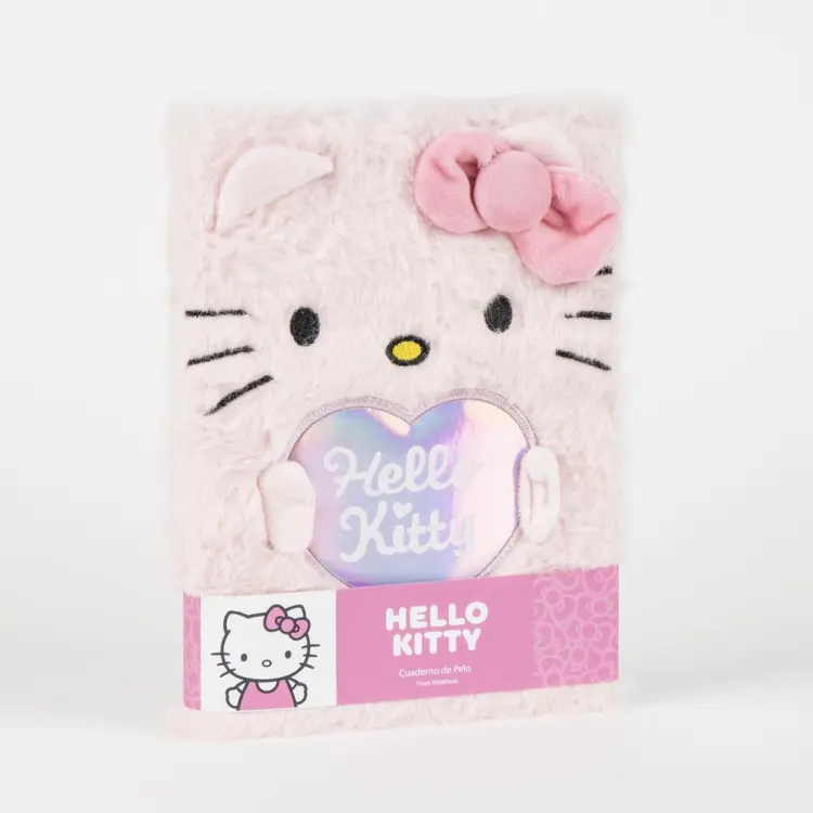 HELLO KITTY - Glitter - Notatnik futrzany Premium - Rozmiar A5