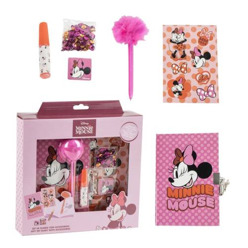 MINNIE - Zestaw piśmienny - Pamiętnik + akcesoria 6szt.