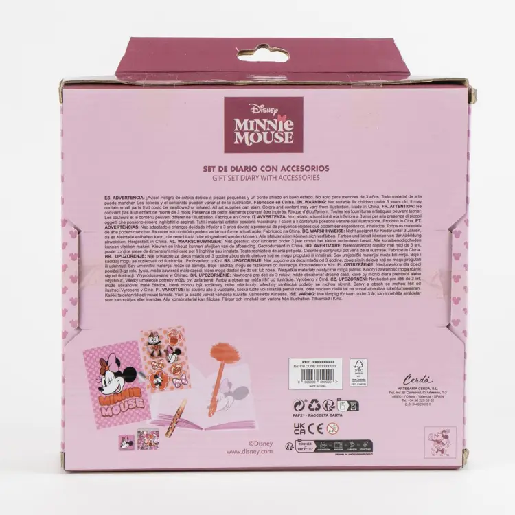 MINNIE - Zestaw piśmienny - Pamiętnik + akcesoria 6szt.