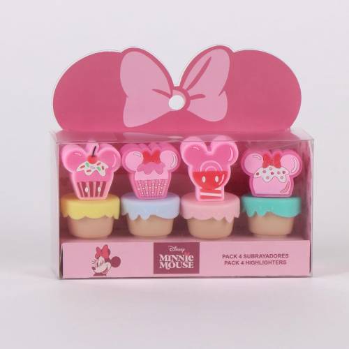 MINNIE - Zestaw 4 mini zakreślaczy "jedzenie"