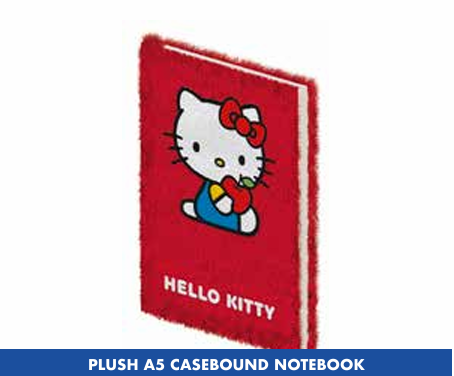 HELLO KITTY - Pluszowy notatnik A5 w oprawie Casebound