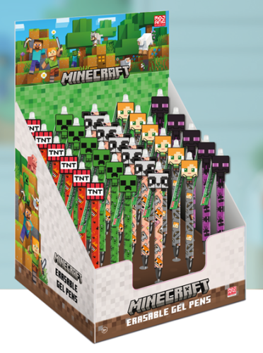 MINECRAFT - Długopis żelowy wymazywalny Head Topper (display 30 szt.)