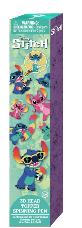LILO & STITCH - 3D Head Topper Spinning Pen (Display 16 sztuk)