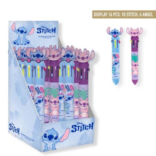 STITCH & ANGEL - Display de 16 Ball-Pen z 10 zmieniającymi się kolorami