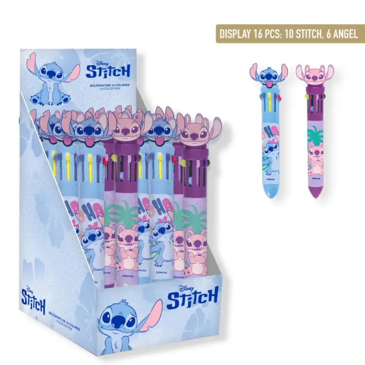 STITCH & ANGEL - Display de 16 Ball-Pen z 10 zmieniającymi się kolorami