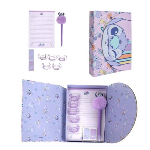 STITCH - Fioletowy - Pudełko na artykuły piśmienne - 9 szt.