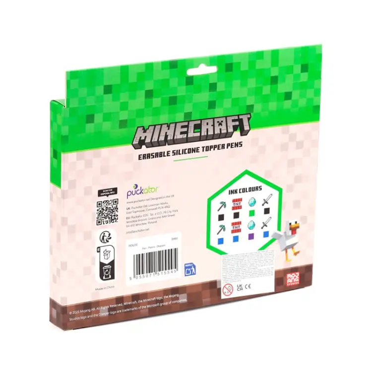 MINECRAFT - Narzędzia - Zestaw 8 wymazywalnych długopisów żelowych Head Topper