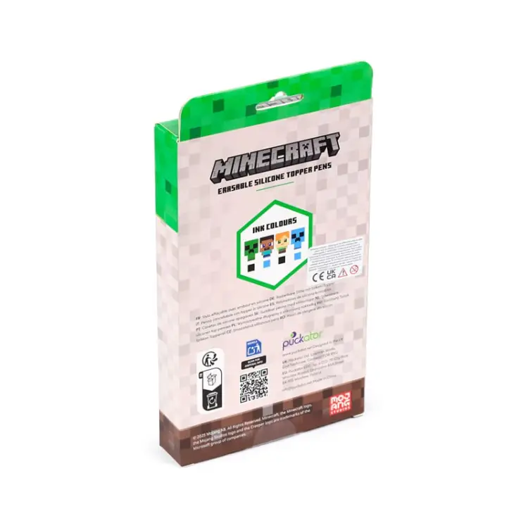 MINECRAFT - Chibi - Zestaw 4 wymazywalnych długopisów żelowych Head Topper