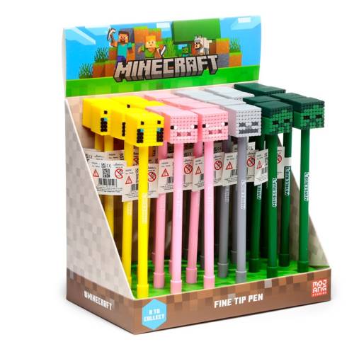 Długopis żelowy wymazywalny MINECRAFT - Zwierzęta - Head Topper (display 24 szt.)