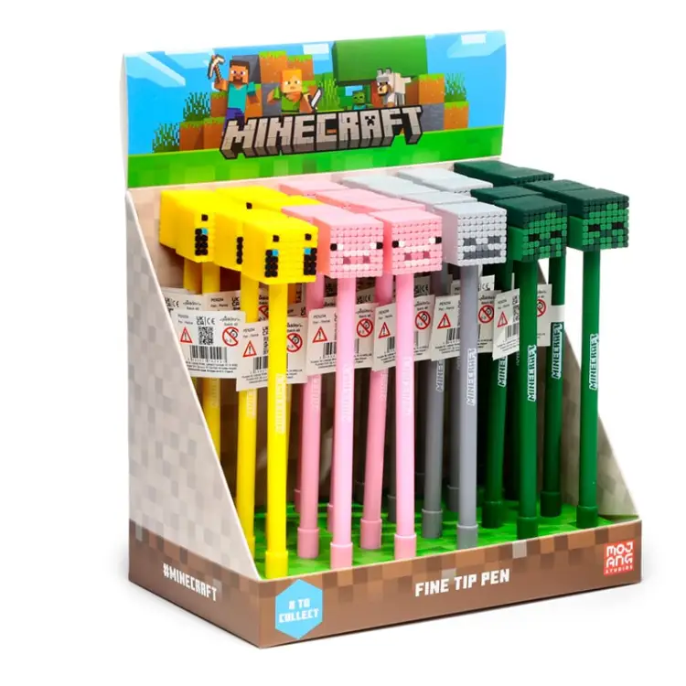 Długopis żelowy wymazywalny MINECRAFT - Zwierzęta - Head Topper (display 24 szt.)