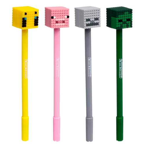 Długopis żelowy wymazywalny MINECRAFT - Zwierzęta - Head Topper (display 24 szt.)