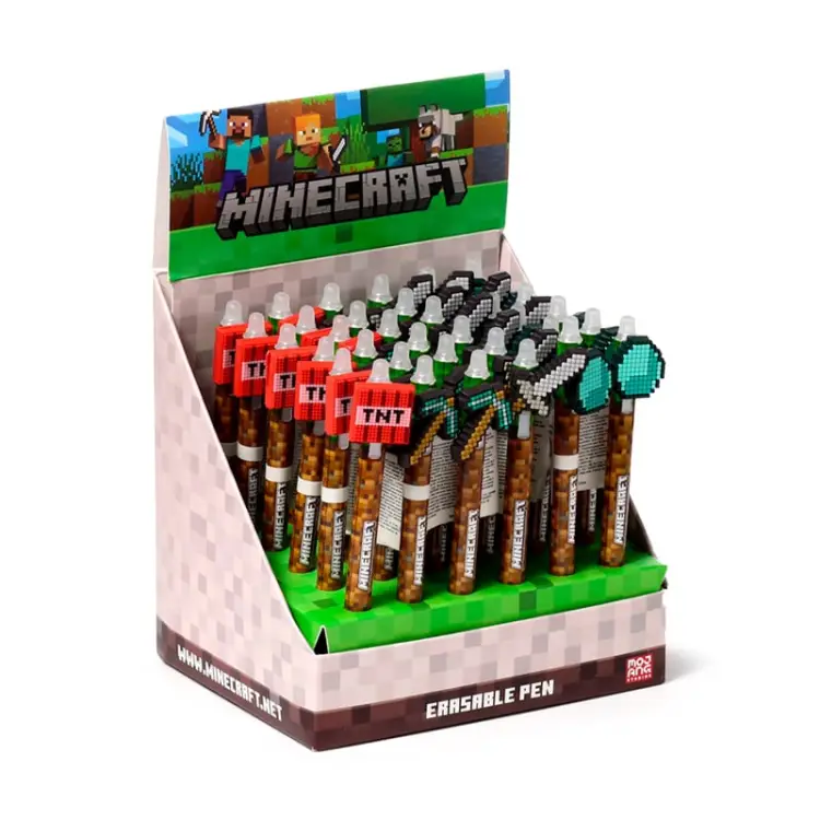 MINECRAFT - Narzędzia - Długopis żelowy wymazywalny Head Topper (opakowanie 36 szt.)