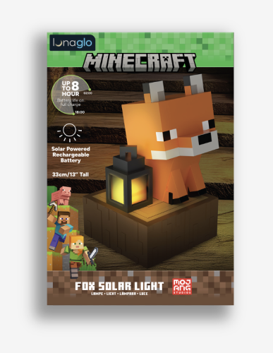 MINECRAFT - Fox - Zewnętrzna lampa solarna 'LunaGlo' 33cm