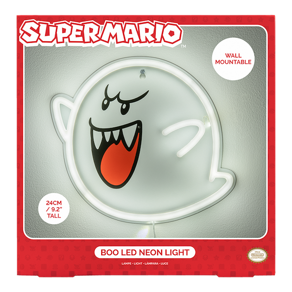 SUPER MARIO - Boo - Neonowe światło LED do montażu na ścianie 25 cm