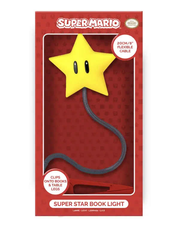 SUPER MARIO - Super Star - Lampka do książek 19 cm