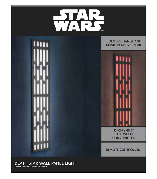 STAR WARS - Panel ścienny Gwiazda Śmierci - Lampa ścienna 124 cm