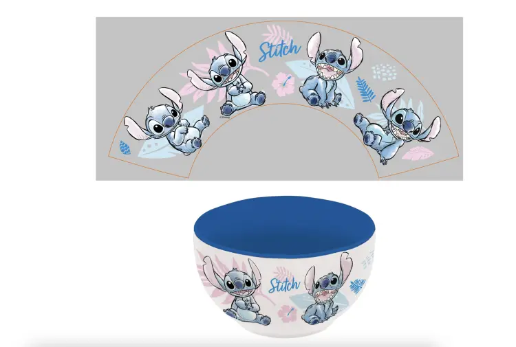 STITCH - Watercolor Blue - Miska ceramiczna w pudełku upominkowym - 600ml