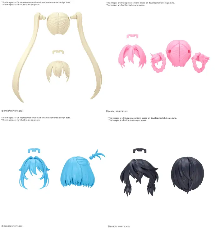 30MS - Option Hair Style Parts Vol. 13 All 4 Types - Zestaw modelarski