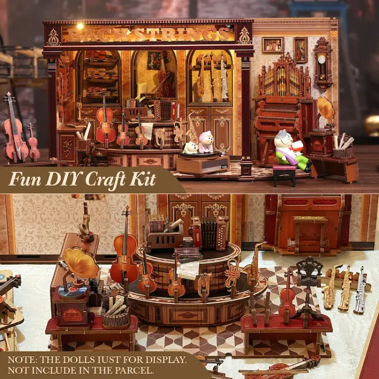 MINIATUROWY DOMEK - DIY - Sznurki Bacha -285szt + Oświetlenie LED