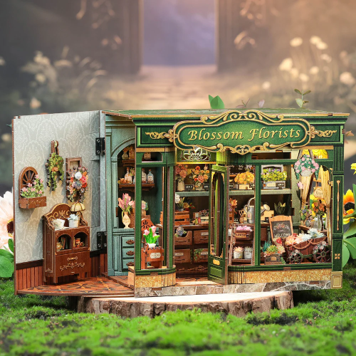 MINIATUROWY DOMEK - DIY - Kwiaciarnia Blossom - 265szt + Oświetlenie LED