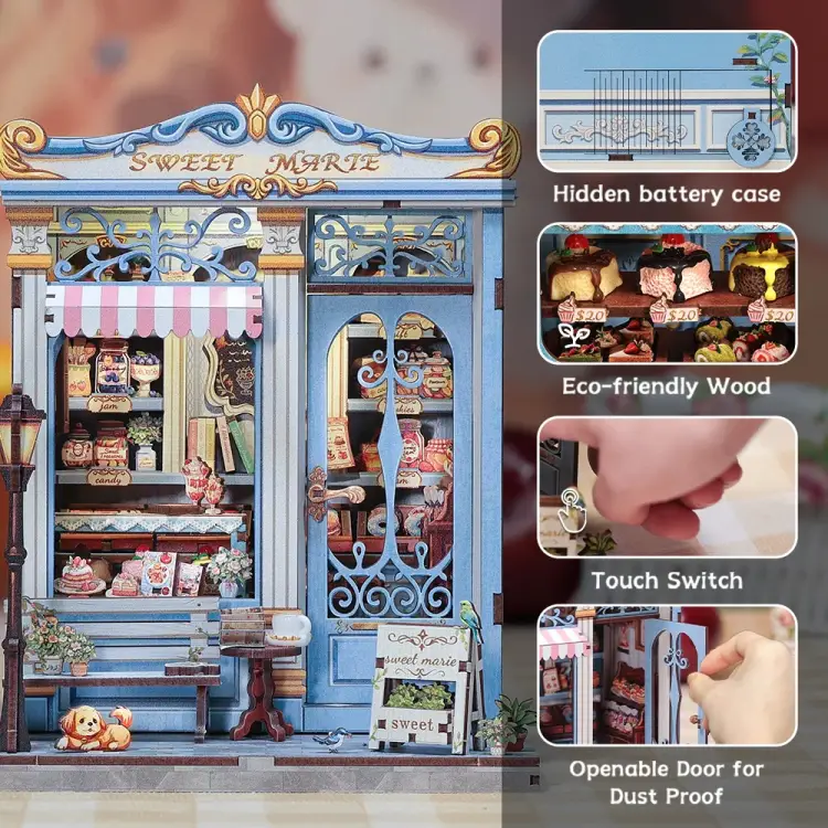 MINIATUROWY DOMEK - DIY - Sweet Marie - 242szt + Oświetlenie LED