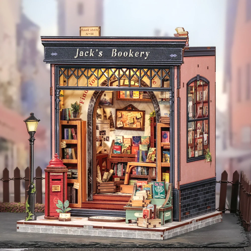 MINIATUROWY DOMEK - DIY - Księgarnia Jacka - 330 elementów + oświetlenie LED