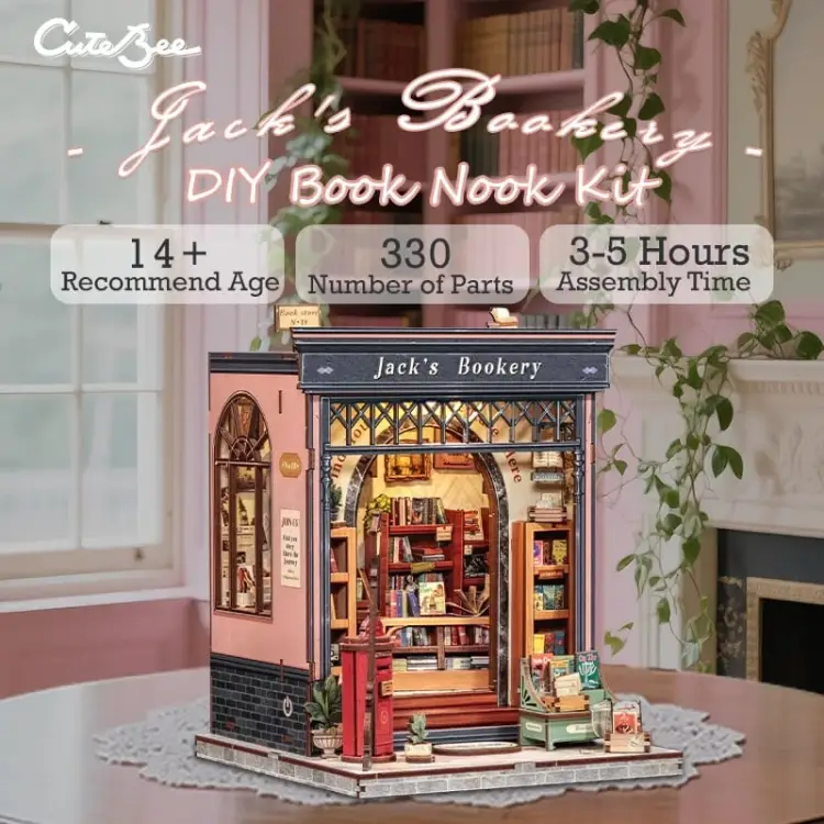 MINIATUROWY DOMEK - DIY - Księgarnia Jacka - 330 elementów + oświetlenie LED
