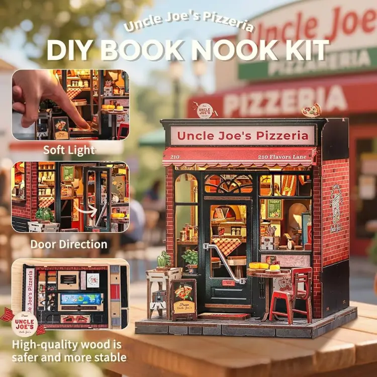 MINIATUROWY DOMEK - DIY - Pizzeria Wujka Joe - 236 elementów + oświetlenie LED