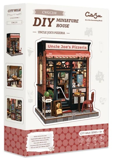 MINIATUROWY DOMEK - DIY - Pizzeria Wujka Joe - 236 elementów + oświetlenie LED