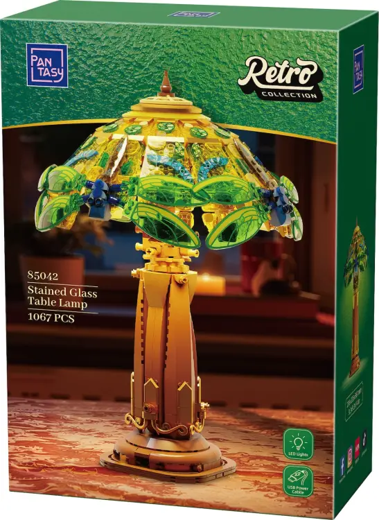 PANTASY - Witrażowa lampa stołowa - Budulec 1067 szt.