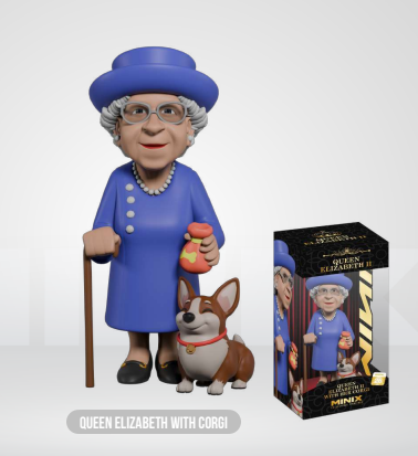 CELEBRITY - Królowa Elżbieta II ze swoim Corgi - Figurka Minix 12cm