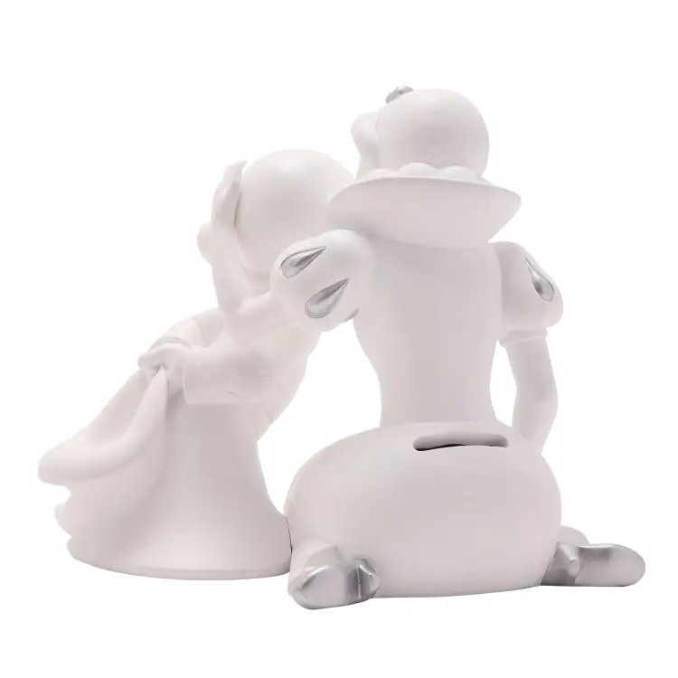 DISNEY - "White&Silver" - Królewna Śnieżka i Dopey - Bank pieniędzy - 17 cm